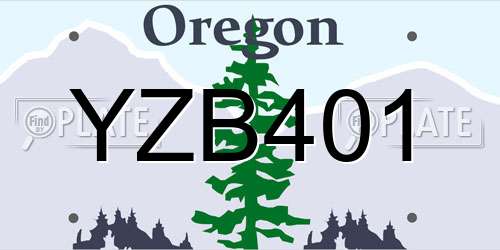 YZB401 Oregon License Plate