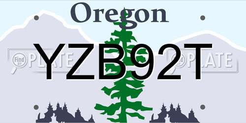 YZB92T Oregon License Plate