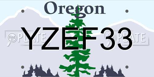 YZEF33 Oregon License Plate