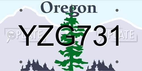 YZG731 Oregon License Plate