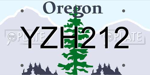 YZH212 Oregon License Plate