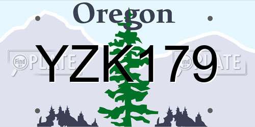 YZK179 Oregon License Plate