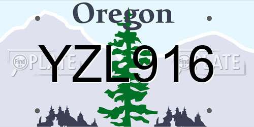 YZL916 Oregon License Plate