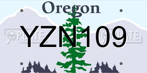 YZN109 Oregon License Plate