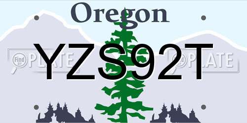 YZS92T Oregon License Plate