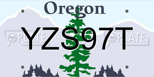 YZS97T Oregon License Plate