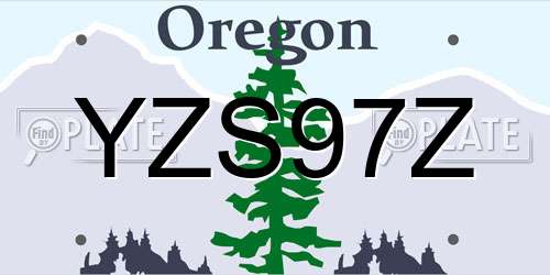 YZS97Z Oregon License Plate