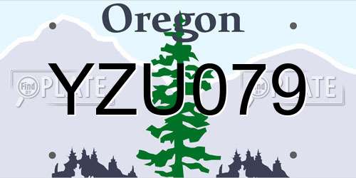 YZU079 Oregon License Plate