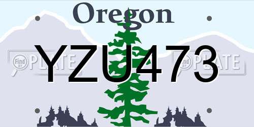 YZU473 Oregon License Plate