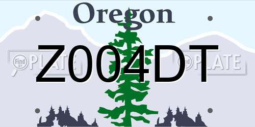 Z004DT Oregon License Plate