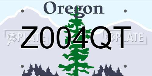 Z004QT Oregon License Plate