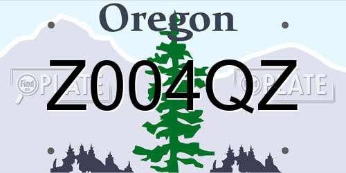 Z004QZ Oregon License Plate
