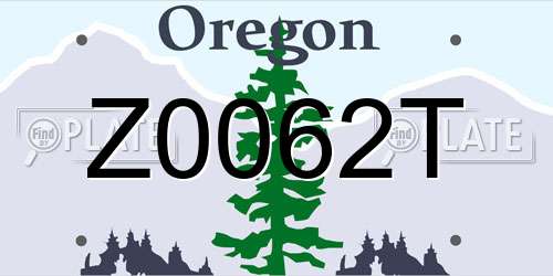 Z0062T Oregon License Plate