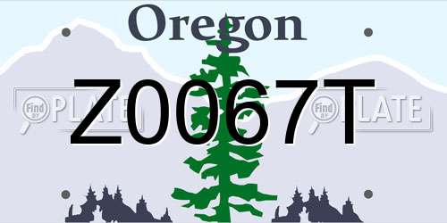 Z0067T Oregon License Plate
