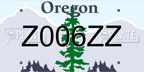 Z006ZZ Oregon License Plate