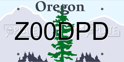 Z00DPD Oregon License Plate