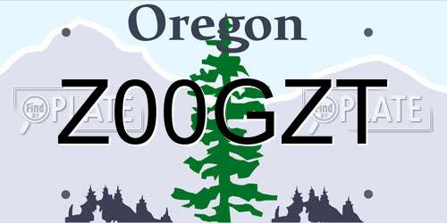 Z00GZT Oregon License Plate