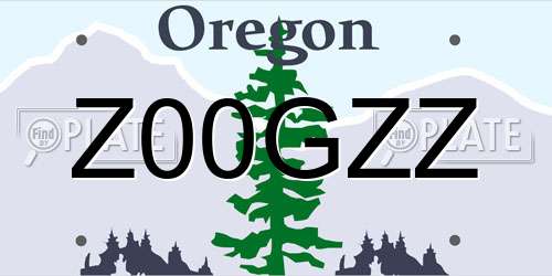 Z00GZZ Oregon License Plate