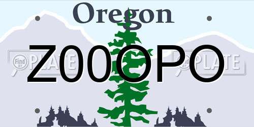 Z00OPO Oregon License Plate
