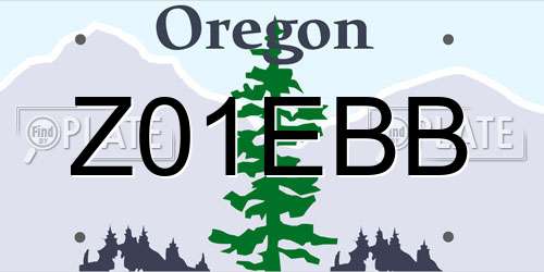 Z01EBB Oregon License Plate