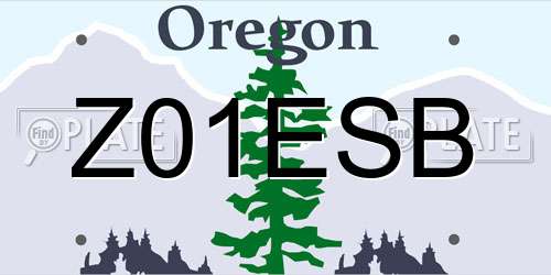 Z01ESB Oregon License Plate