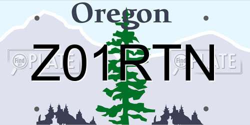 Z01RTN Oregon License Plate