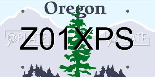 Z01XPS Oregon License Plate