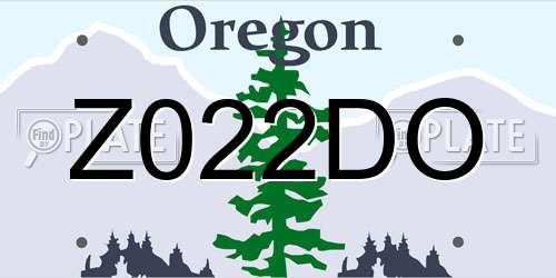 Z022DO Oregon License Plate