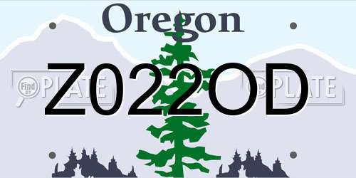 Z022OD Oregon License Plate