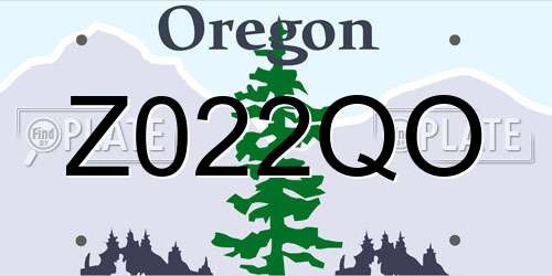 Z022QO Oregon License Plate
