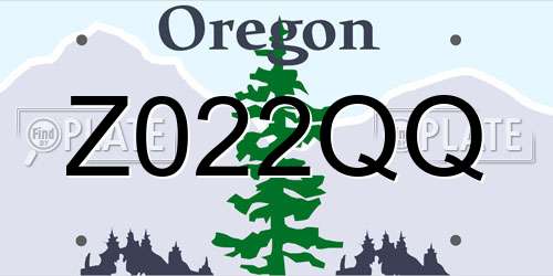 Z022QQ Oregon License Plate