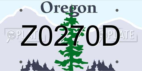Z0270D Oregon License Plate