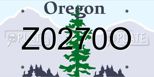 Z0270O Oregon License Plate