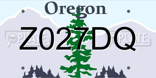 Z027DQ Oregon License Plate
