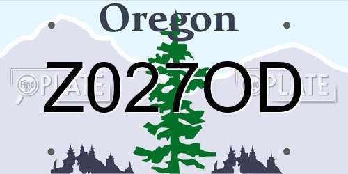 Z027OD Oregon License Plate