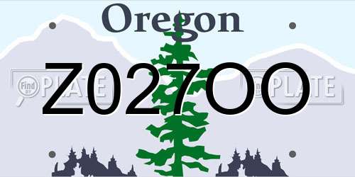 Z027OO Oregon License Plate
