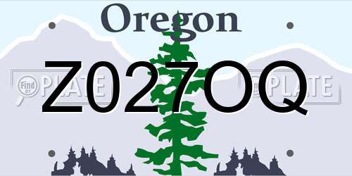 Z027OQ Oregon License Plate