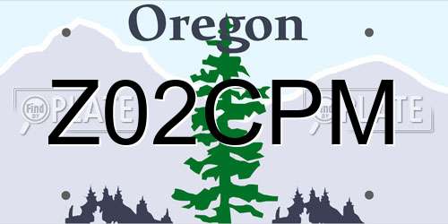 Z02CPM Oregon License Plate