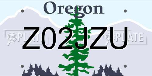 Z02JZU Oregon License Plate