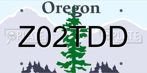 Z02TDD Oregon License Plate