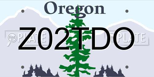 Z02TDO Oregon License Plate