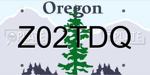 Z02TDQ Oregon License Plate