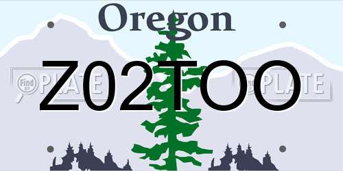 Z02TOO Oregon License Plate