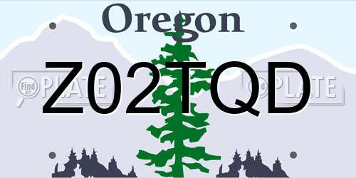 Z02TQD Oregon License Plate