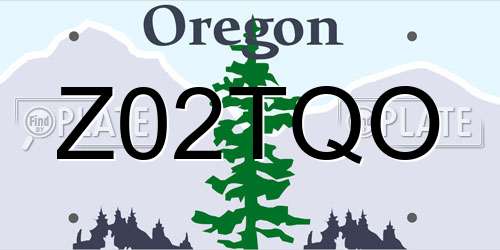 Z02TQO Oregon License Plate