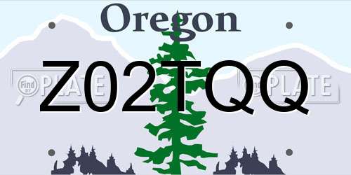 Z02TQQ Oregon License Plate