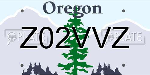 Z02VVZ Oregon License Plate