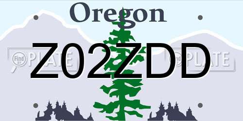 Z02ZDD Oregon License Plate