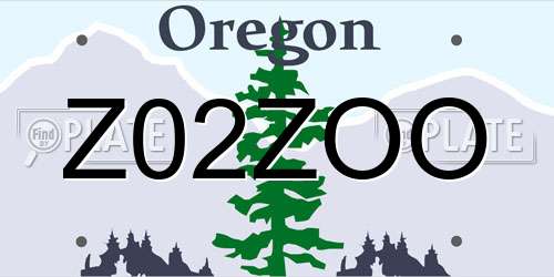 Z02ZOO Oregon License Plate