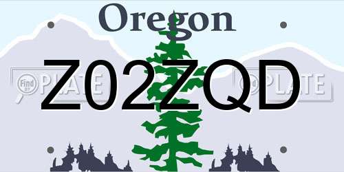 Z02ZQD Oregon License Plate